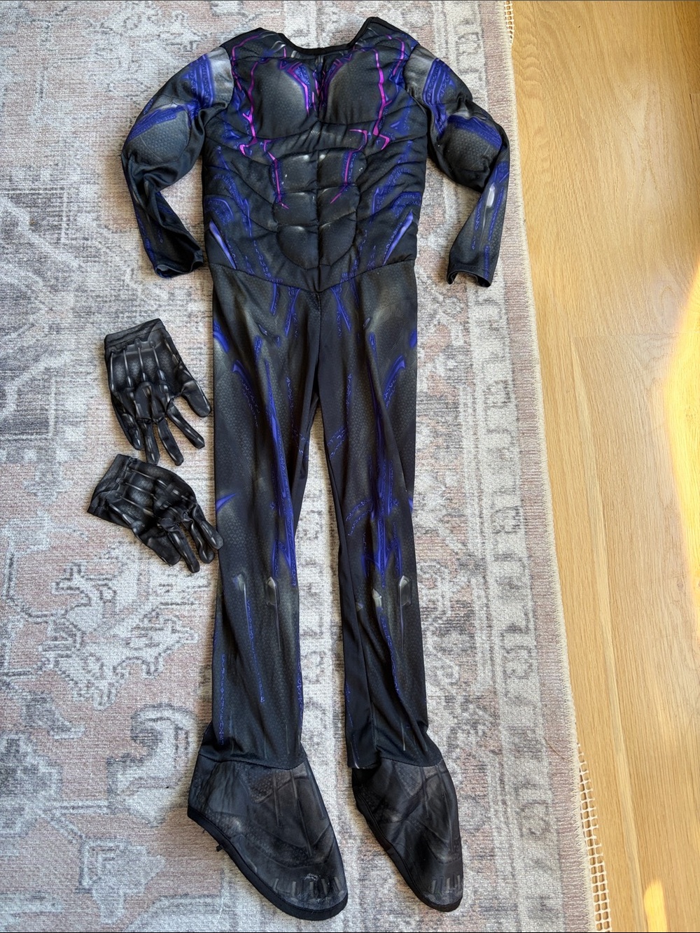 Rubie's Black Panther padded jumpsuit and gloves size small